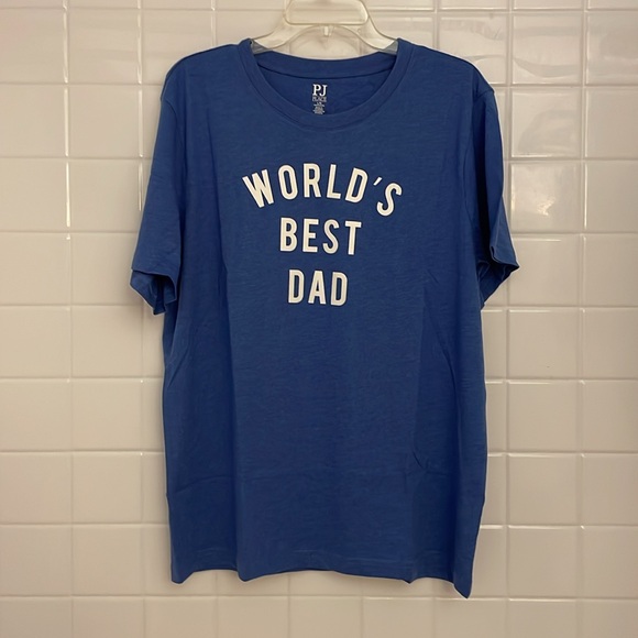 PJ Place, large graphic sleep tee. Blue, rib knit crew neck. Tag-lees label - Picture 3 of 17